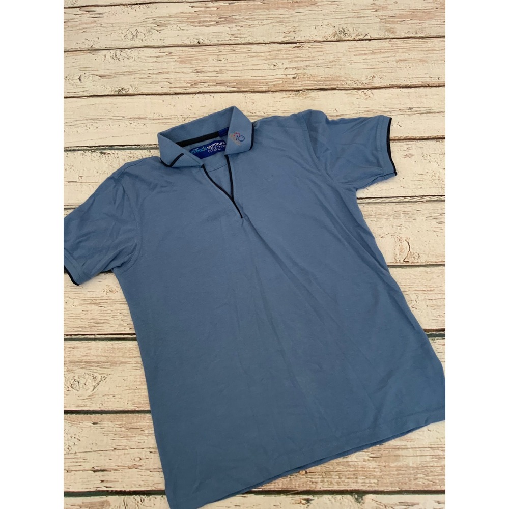 UKrep's Collection Harris Teeter Employee Blue Polo Shirt Womens‎ Medium Grocery